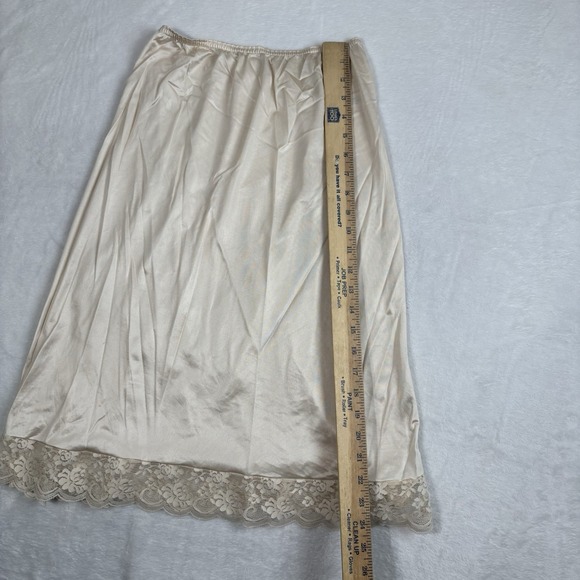 VTG JC Penney Fantasio Lace Floral Cream Slip Skirt Dress Women's Medium - Picture 8 of 8